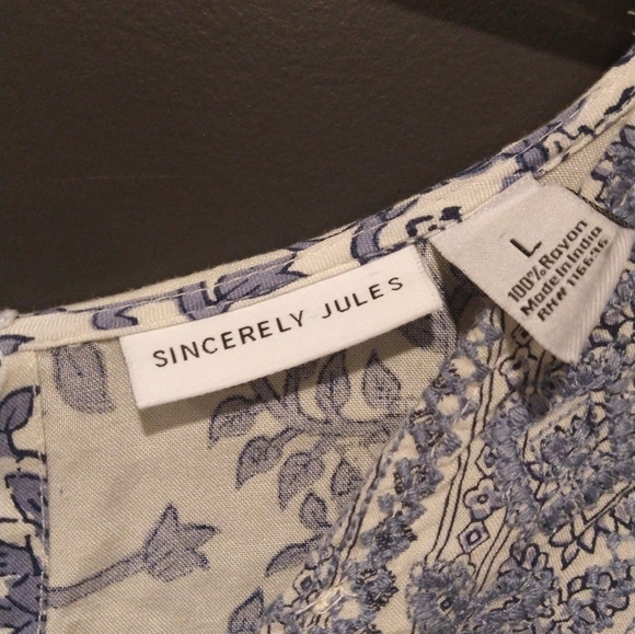 Beautiful Sweet Bohemian Blouse LG So cute! 🥰 Casual Or Dressy - Picture 8 of 8